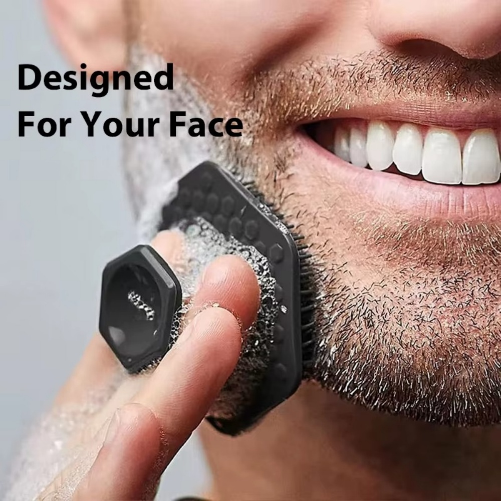 Exfoliating Scrub Mens - Mini Manuelle Gesichtsreinigungsbürste für Männer Silikon-Gesichtspeeling