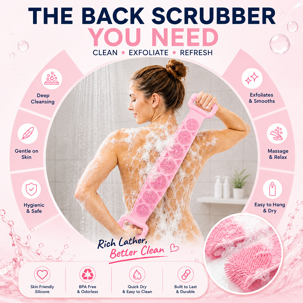 23-Zoll Silikon-Rückenschrubbe – Exfoliating Scrub Mens Bewertung und Preis